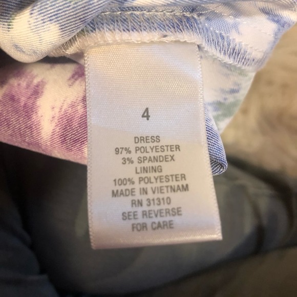 Dressbarn Floral Sheath Cocktail Dress Belt Size 4 - Picture 7 of 9